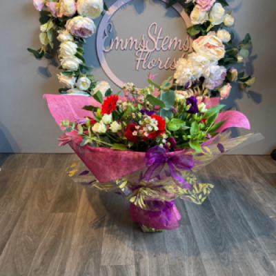 Bloom's Delight - Let Emms Stems choose your beautiful blooms. Flowers may vary from the photo shown but they will still be the same colours included. Bloom's Delight - Let Emms Stems choose your beautiful blooms. Flowers may vary from the photo shown but they will still be the same colours included.