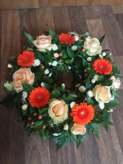 Wreath in Orange and Peach - Wreath in Orange and Peach Wreath in Orange and Peach - Wreath in Orange and Peach