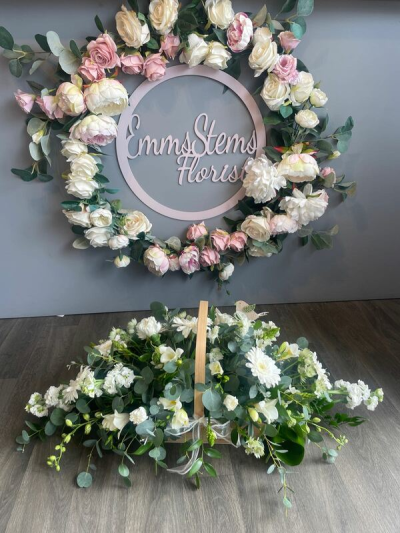Missing you - Stunning all White flowers arrangement in a basket Missing you - Stunning all White flowers arrangement in a basket